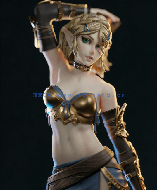 [3D打印人物] 塞尔达公主Zelda《塞尔达传说》游戏人物角色雕刻手办3D打印(图1)