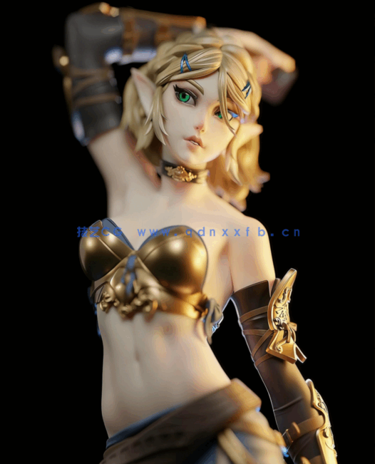 [3D打印人物] 塞尔达公主Zelda《塞尔达传说》游戏人物角色雕刻手办3D打印(图2)