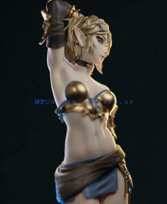 [3D打印人物] 塞尔达公主Zelda《塞尔达传说》游戏人物角色雕刻手办3D打印(图3)