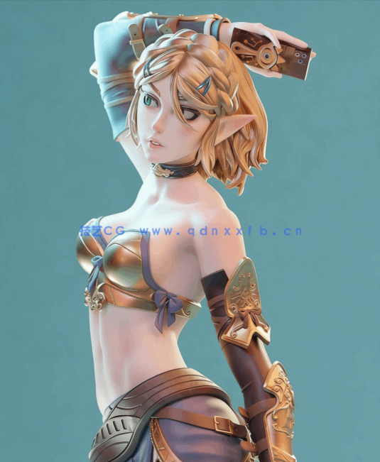 [3D打印人物] 塞尔达公主Zelda《塞尔达传说》游戏人物角色雕刻手办3D打印(图4)