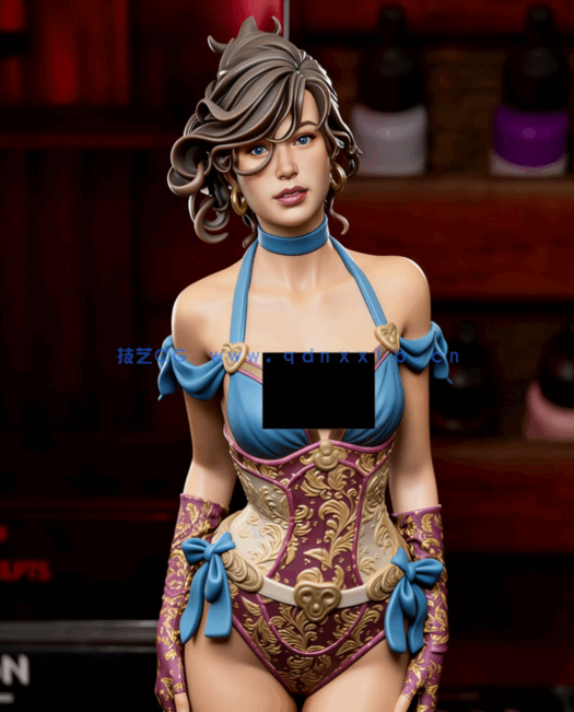 [3D打印人物] 蕾丝夫人Lady Lace角色雕刻手办3D打印模型(图1)