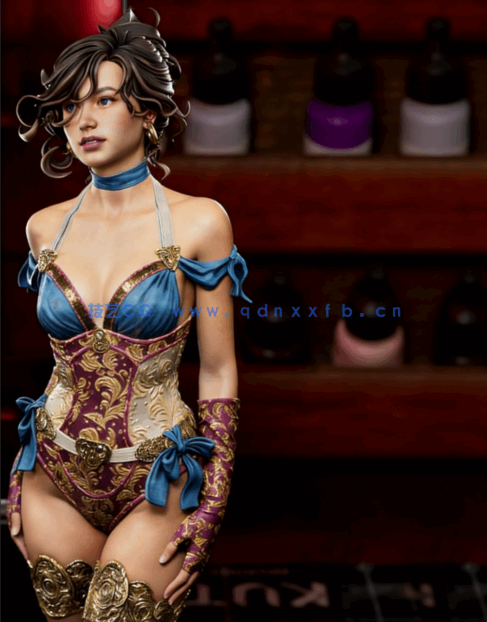 [3D打印人物] 蕾丝夫人Lady Lace角色雕刻手办3D打印模型(图2)