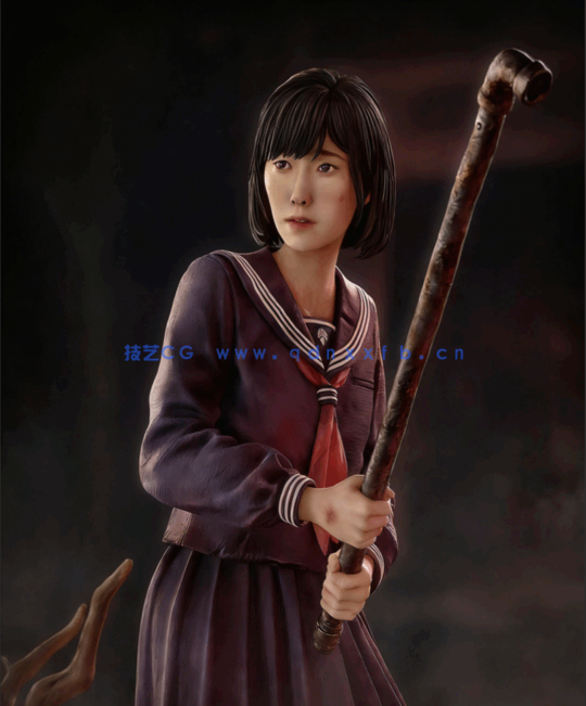 [3D打印人物] Hinako《寂静岭f》游戏角色雕刻手办3D打印模型(图1)