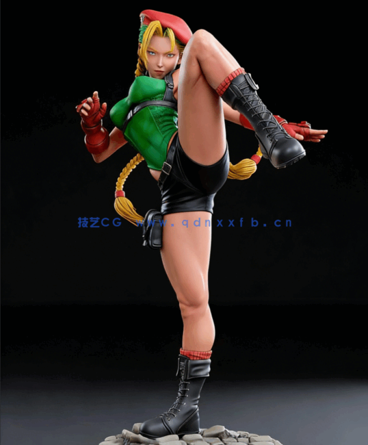 [3D打印人物] 嘉米·怀特Cammy扫腿姿势《街头霸王》游戏角色雕刻手办3D打(图3)