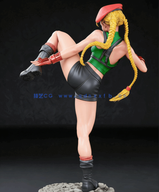 [3D打印人物] 嘉米·怀特Cammy扫腿姿势《街头霸王》游戏角色雕刻手办3D打(图4)