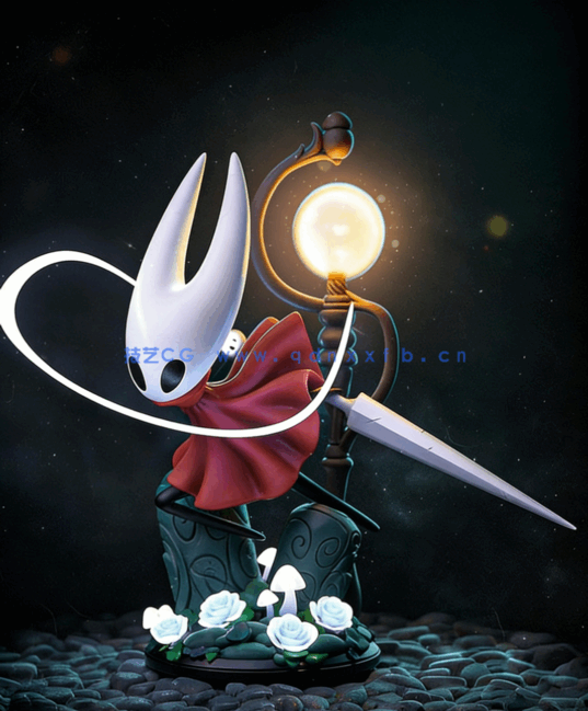 [3D打印人物] 大黄蜂Hornet持剑造型《空洞骑士：丝之歌》游戏角色雕刻手办(图1)