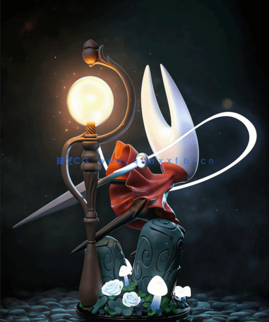 [3D打印人物] 大黄蜂Hornet持剑造型《空洞骑士：丝之歌》游戏角色雕刻手办(图3)