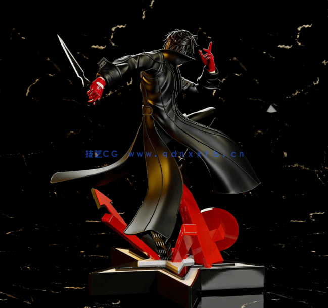 [3D打印人物] 雨宫莲Joker《女神异闻录5 皇家版》游戏角色雕刻手办3D打印(图4)