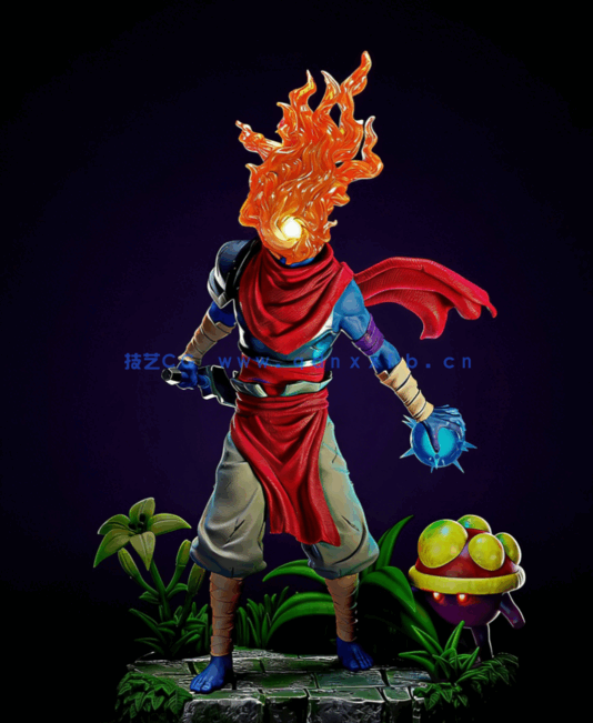 [3D打印人物] 无头The Beheaded《死亡细胞》游戏角色雕刻手办3D打印模型(图5)