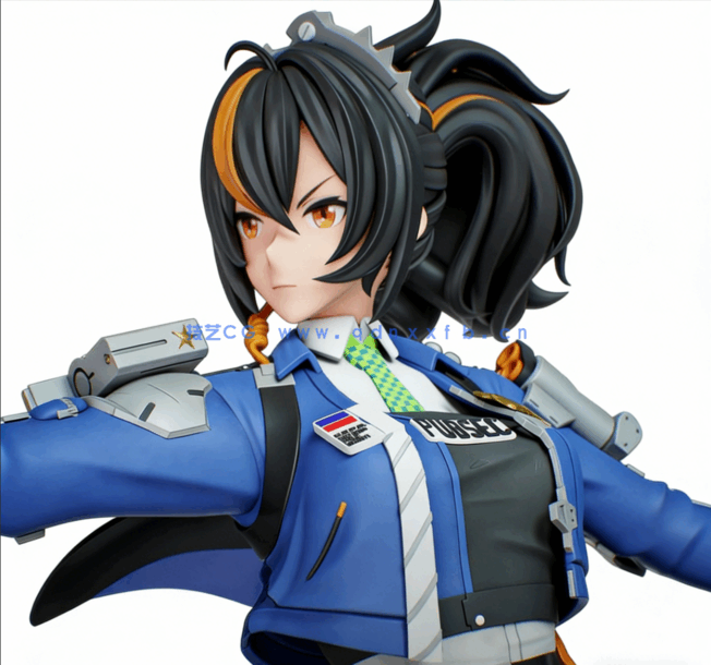 [3D打印人物] 朱鸢Zhu Yuan射击姿势《绝区零》游戏角色雕刻手办3D打印模(图1)