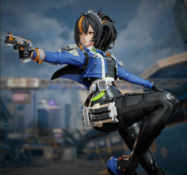 [3D打印人物] 朱鸢Zhu Yuan射击姿势《绝区零》游戏角色雕刻手办3D打印模(图2)