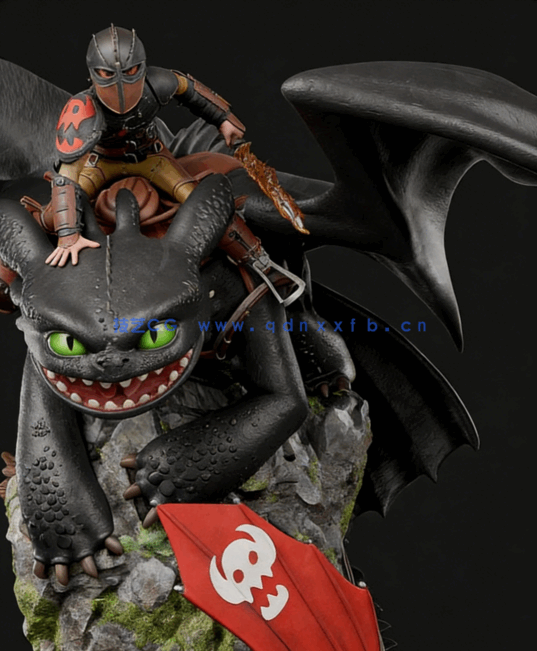 [3D打印人物] 小嗝嗝与无牙Hiccup《驯龙高手》动漫角色雕刻手办3D打印模型(图5)