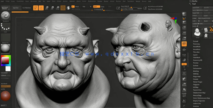 Zbrush逼真写实人物肖像雕刻制作完整流程大师班视频教程 (图5) Zbrush逼真写实人物肖像雕刻制作完整流程大师班视频教程 (图5)