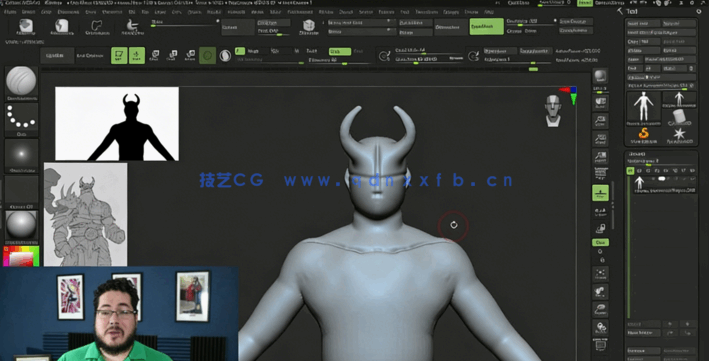 Zbrush高精度游戏角色雕刻完整制作流程视频教程(图3) Zbrush高精度游戏角色雕刻完整制作流程视频教程(图3)