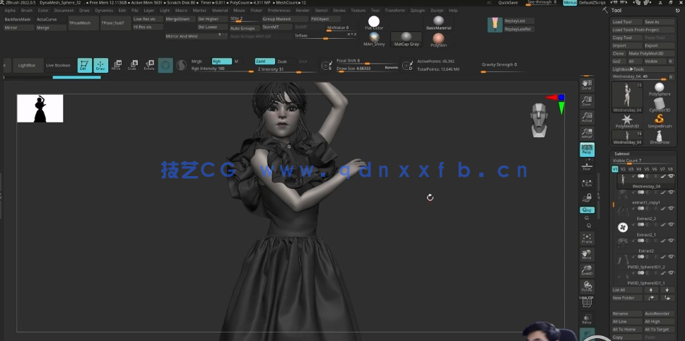 ZBrush与Marvelous Desinger舞蹈女孩完整制作流程视频教程(图5) ZBrush与Marvelous Desinger舞蹈女孩完整制作流程视频教程(图5)