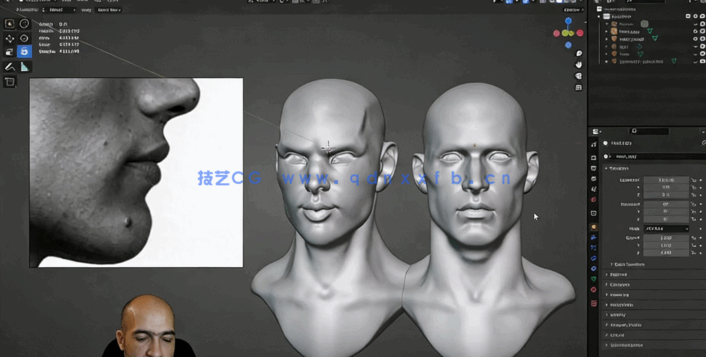 Zbrush人物头部解剖学和雕刻技术训练视频教程 (图3) Zbrush人物头部解剖学和雕刻技术训练视频教程 (图3)