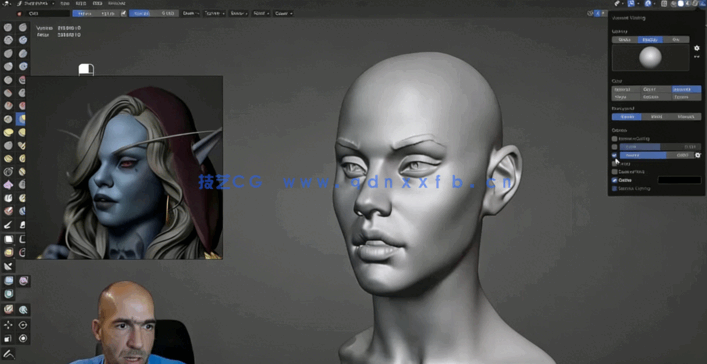 Zbrush人物头部解剖学和雕刻技术训练视频教程 (图4) Zbrush人物头部解剖学和雕刻技术训练视频教程 (图4)