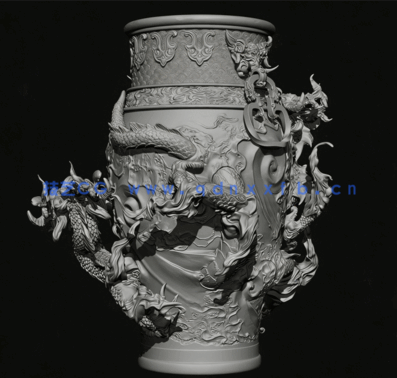 Zbrush龙形花纹造型古董花瓶完整雕刻训练视频教程 (图2) Zbrush龙形花纹造型古董花瓶完整雕刻训练视频教程 (图2)
