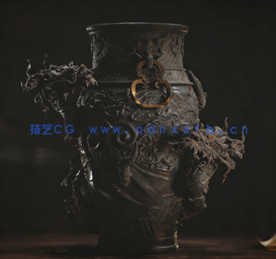 Zbrush龙形花纹造型古董花瓶完整雕刻训练视频教程 (图3) Zbrush龙形花纹造型古董花瓶完整雕刻训练视频教程 (图3)