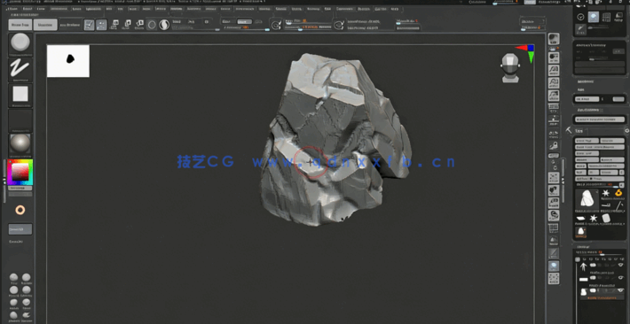 Zbrush超精细岩石雕刻制作全流程视频教程(图3) Zbrush超精细岩石雕刻制作全流程视频教程(图3)