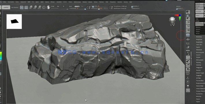 Zbrush超精细岩石雕刻制作全流程视频教程(图5) Zbrush超精细岩石雕刻制作全流程视频教程(图5)
