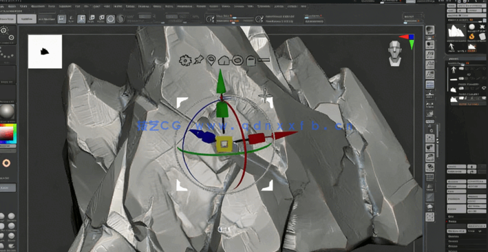 Zbrush超精细岩石雕刻制作全流程视频教程(图4) Zbrush超精细岩石雕刻制作全流程视频教程(图4)