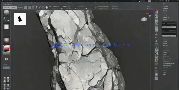 Zbrush超精细岩石雕刻制作全流程视频教程(图2) Zbrush超精细岩石雕刻制作全流程视频教程(图2)