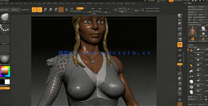 ZBrush角色皮肤与服饰纹理细节制作视频教程(图5) ZBrush角色皮肤与服饰纹理细节制作视频教程(图5)