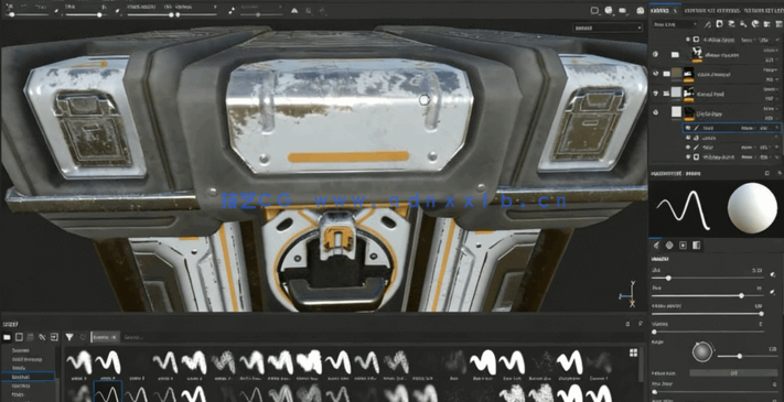 Zbrush科幻游戏道具建模与纹理制作全流程视频课程 (图4) Zbrush科幻游戏道具建模与纹理制作全流程视频课程 (图4)