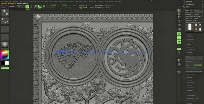 Zbrush权力的游戏影视木门道具制作流程视频教程 (图2) Zbrush权力的游戏影视木门道具制作流程视频教程 (图2)