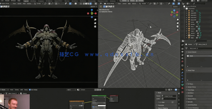 Zbrush镰刀恶魔魂类游戏角色完整雕刻制作视频教程 (图2) Zbrush镰刀恶魔魂类游戏角色完整雕刻制作视频教程 (图2)