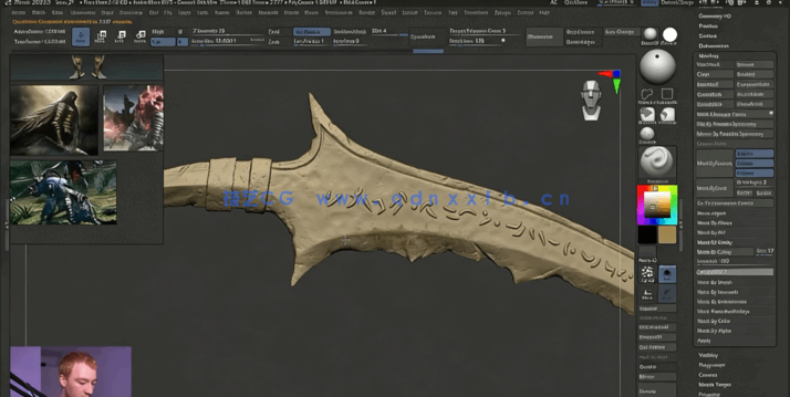 Zbrush镰刀恶魔魂类游戏角色完整雕刻制作视频教程 (图3) Zbrush镰刀恶魔魂类游戏角色完整雕刻制作视频教程 (图3)