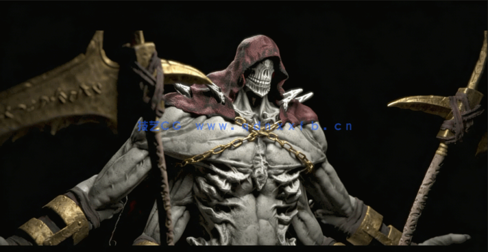 Zbrush镰刀恶魔魂类游戏角色完整雕刻制作视频教程 (图5) Zbrush镰刀恶魔魂类游戏角色完整雕刻制作视频教程 (图5)