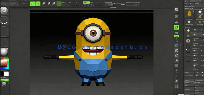 Zbrush小黄人卡通角色完整制作流程视频教程(图2) Zbrush小黄人卡通角色完整制作流程视频教程(图2)