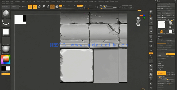 Zbrush砖墙瓷砖硬表面雕刻技术视频课程 (图2) Zbrush砖墙瓷砖硬表面雕刻技术视频课程 (图2)