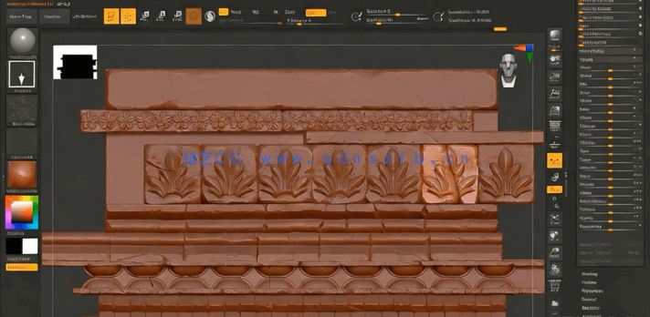 Zbrush砖墙瓷砖硬表面雕刻技术视频课程 (图4) Zbrush砖墙瓷砖硬表面雕刻技术视频课程 (图4)