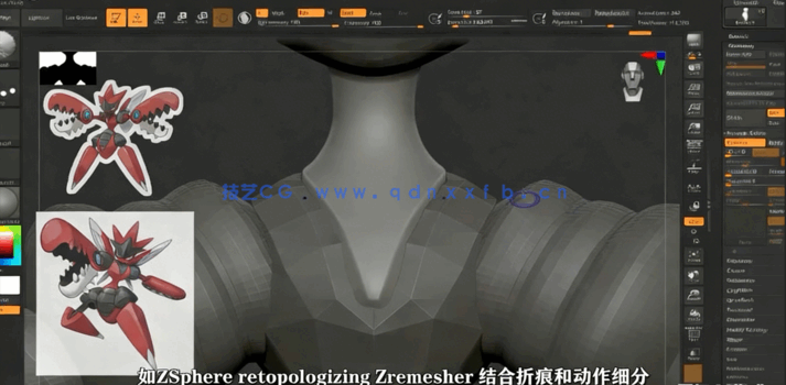 Zbrush个性化角色雕刻创作实例训练视频教程 (图5) Zbrush个性化角色雕刻创作实例训练视频教程 (图5)