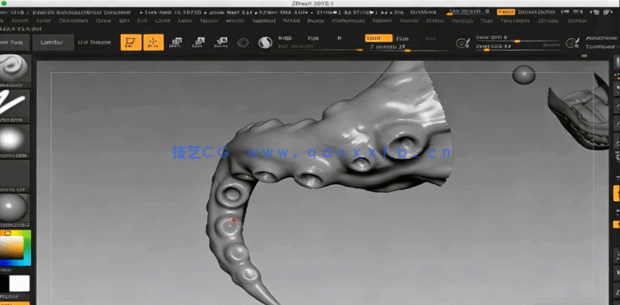 ZBrush与Keyshot恐怖鱼人半身像建模雕刻制作流程视频教程(图2) ZBrush与Keyshot恐怖鱼人半身像建模雕刻制作流程视频教程(图2)