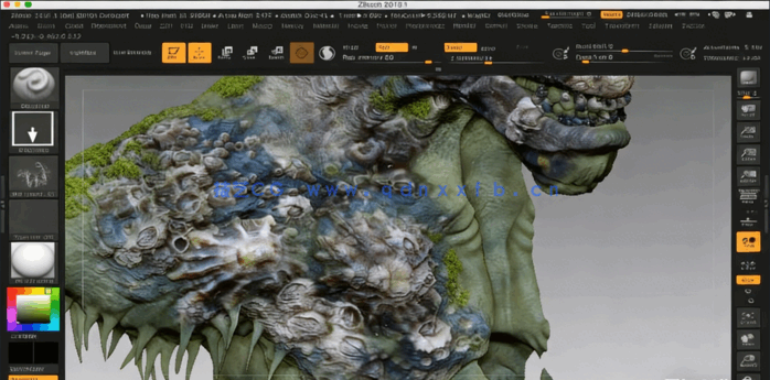 ZBrush与Keyshot恐怖鱼人半身像建模雕刻制作流程视频教程(图5) ZBrush与Keyshot恐怖鱼人半身像建模雕刻制作流程视频教程(图5)