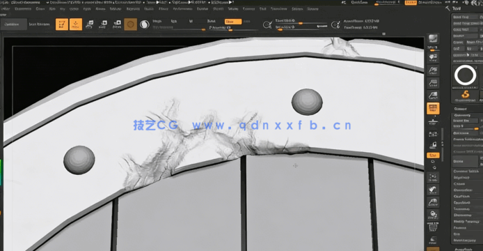 ZBrush与Maya与SP游戏盾牌道具建模和纹理绘制视频教程(图4) ZBrush与Maya与SP游戏盾牌道具建模和纹理绘制视频教程(图4)