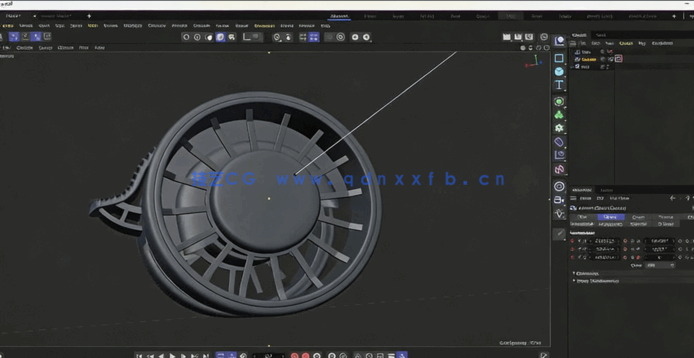 C4D游戏电竞椅完整建模流程摄像机动画渲染后期合成高级教程(图5) C4D游戏电竞椅完整建模流程摄像机动画渲染后期合成高级教程(图5)