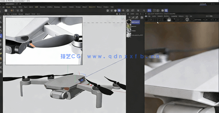C4D建模大师无人机工业建模展UV绑定动画Octane材质渲染高级教程(图4) C4D建模大师无人机工业建模展UV绑定动画Octane材质渲染高级教程(图4)