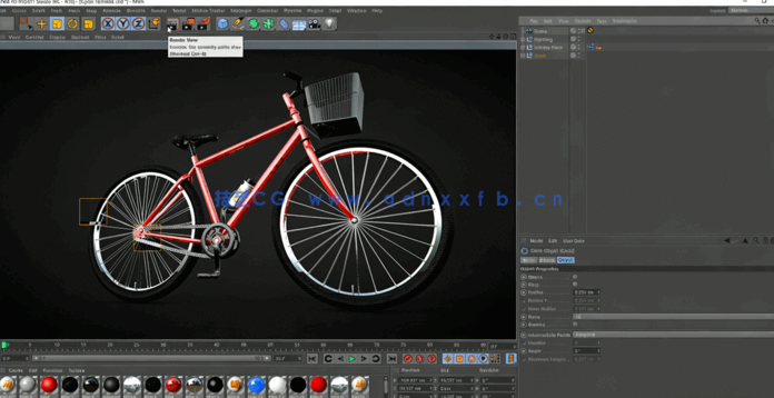 C4D全细节精品自行车建模渲染教程(图6) C4D全细节精品自行车建模渲染教程(图6)