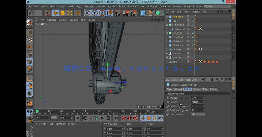 C4D教程-自行车零件(图2) C4D教程-自行车零件(图2)