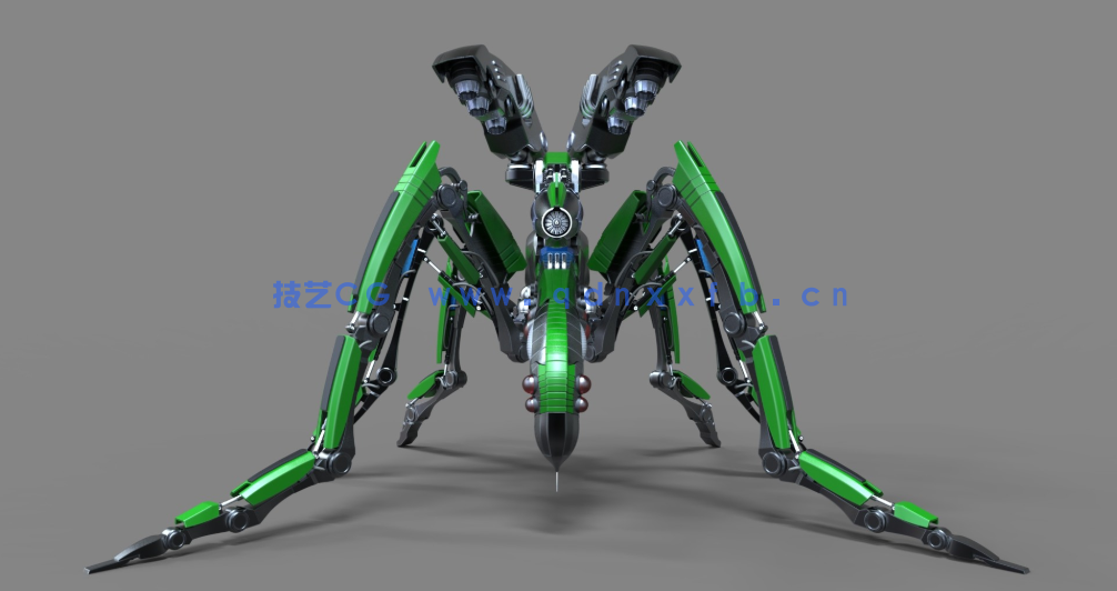 C4D高级机械蚊子机器人建模布线xpresso节点绑定骨骼联动动画教程(含工程)(图4) C4D高级机械蚊子机器人建模布线xpresso节点绑定骨骼联动动画教程(含工程)(图4)