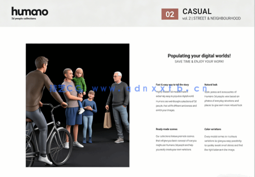 20个三维人物3D模型 Humano 3D people Vol.02 Casual(图4) 20个三维人物3D模型 Humano 3D people Vol.02 Casual(图4)