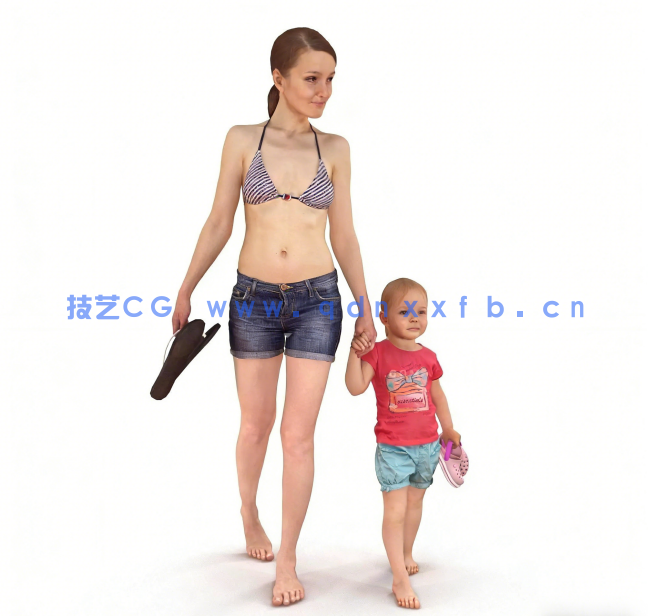 海滩人物3D模型(图1) 海滩人物3D模型(图1)