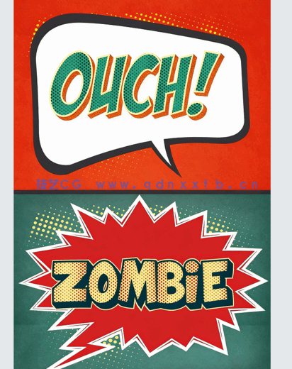 可爱卡通插画漫画风格艺术特效PSD字模(图2) 可爱卡通插画漫画风格艺术特效PSD字模(图2)