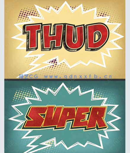 可爱卡通插画漫画风格艺术特效PSD字模(图4) 可爱卡通插画漫画风格艺术特效PSD字模(图4)