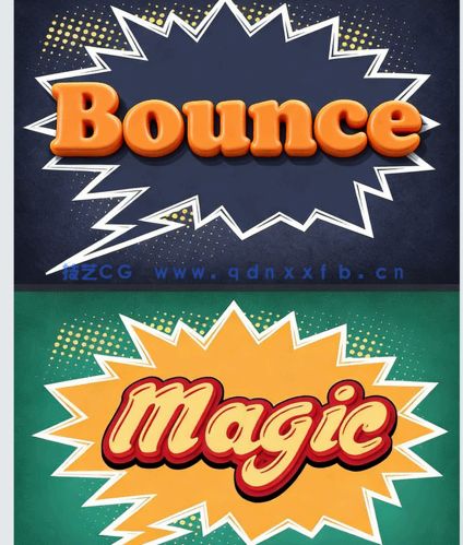 可爱卡通插画漫画风格艺术特效PSD字模(图5) 可爱卡通插画漫画风格艺术特效PSD字模(图5)